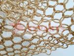 Stainless Steel Rose Gold Metal Ring Mesh Curtain For Space Divider