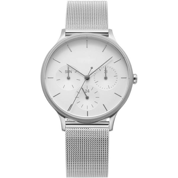 Buy cheap Lady Silver Stainless Steel Watch Japan Movement Quartz Watch Double Buckle Mesh Band from wholesalers