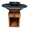 Buy cheap Outdoor Kitchen Corten Steel Charcoal / Wood BBQ Grill With Removable Ash Catcher from wholesalers