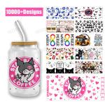 Custom Design 3D UV Dtf 16oz-24oz Cup Wraps Waterproof Transfer Stickers Decals