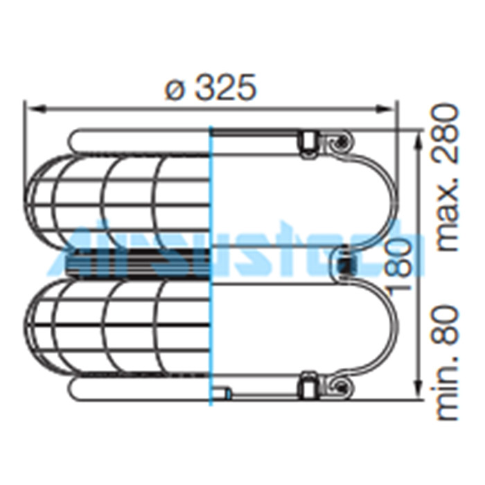 SP 2 B 22 R/SP2B22R Phoenix Air Spring Reference G3/4 Gas Hole Air Suspension