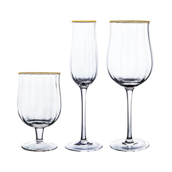 Buy cheap Colorful Tulip Gold Rim Champagne Glasses 145ml Electroplating from wholesalers