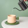 Buy cheap 320ml Volume Porcelain Tea Mug Ceramic Coffee Cup And Saucer Set Klein Blue Cups from wholesalers