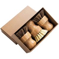 Buy cheap 3.15in Round Kitchen Scrub Brush Set 3pcs Bamboo Pot Brush 8cm Air Dry product