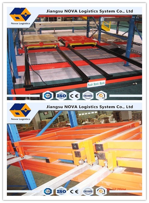 Steel Storage Push Back Pallet Racking System Supermarket Shelving