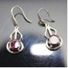 Buy cheap 18k Rose Gold Plated 925 Silver 8mm Round Created Ruby Earrings (PSJ04155) from wholesalers
