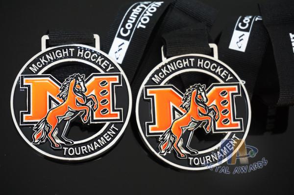 Mcknight Hockey Sports Club Die Cast Medals Medallion With Soft Enamel And