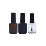 Round Shape Empty Glass Nail Polish Bottles , Black UV Gel Nail Polish Bottle