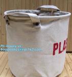 Collapsible Canvas Fabric Basket for Laundry Hamper Large Washing Bin Household