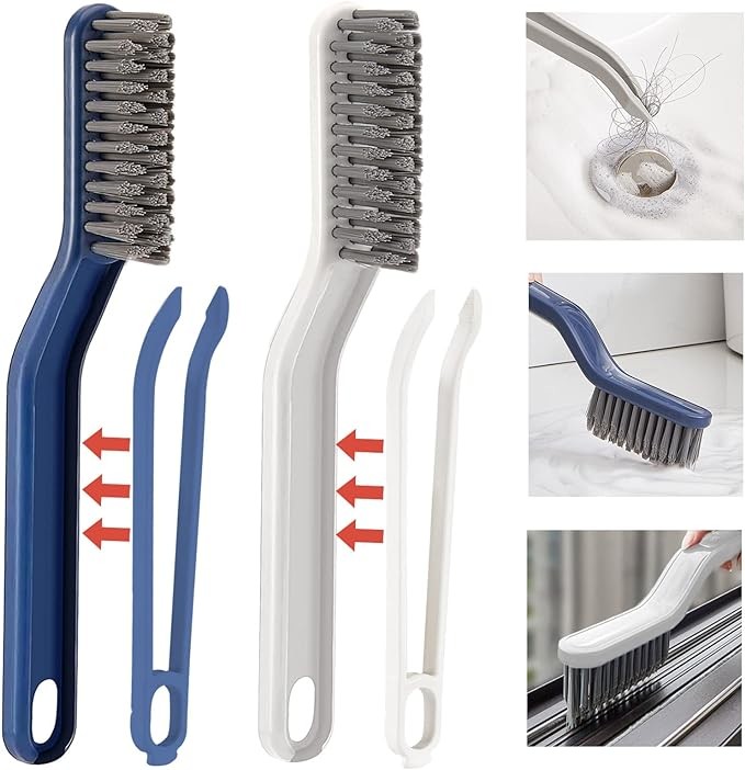 Custom Handhold 2 In 1 Multipurpose Crevice Cleaning Brush Window Corner Gap Sliding Door Track Dust Cleaner Brush