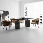 Buy cheap Sleek Stainless Steel Dining Tables With Marble Tops Available For Bulk from wholesalers