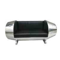 Buy cheap Modern Aluminum 2 Seats L173cm Aviator Leather Sofa For Leisure Area product