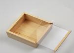 Small Brown Handmade Wooden Boxes , Bamboo Wood Box With Clear Sliding Lid