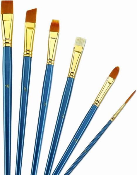 Buy cheap Wooden Handle Golden Synthetic Paint Brush Sets , Interlocked Fine Bristle Paint Brushes from wholesalers