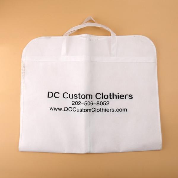 Buy cheap White Non Woven Shopping Bag For Garment Dress Customized Logo from wholesalers