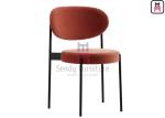 Red Black Painted Metal Dining Room Chairs / Upholstered Dining Chair Without