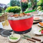35X24.5CM Portable Outdoor Red Metal Steel Charcoal BBQ Grill With Adjustable