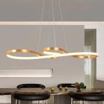 Spiral Gold And White Acrylic Diffuser Pendant Light For Living Room And Open