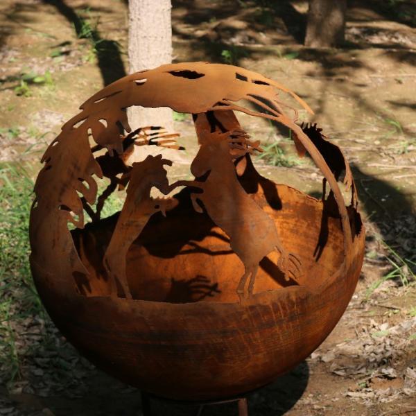 Buy cheap 600mm Round Corten Steel Outdoor Fire Pit ball fire sphere For Wood Burning from wholesalers