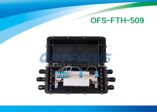 Buy cheap 32 Cores Outdoor Cable Fiber Optic Enclosure 6 Port Black 490×252×192 mm from wholesalers
