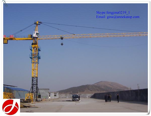 Buy cheap 60m long jib length 8t QTZ80-6010 construction site tower crane from wholesalers