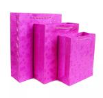 30gsm-160gsm Rose Pink Blue Glitter Gift Bags For Supermarket