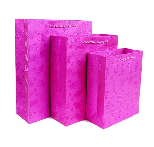 Buy cheap 30gsm-160gsm Rose Pink Blue Glitter Gift Bags For Supermarket from wholesalers