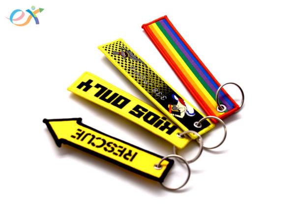 Buy cheap Logo Design Fabric Key Tag Embroidered Keyrings Free Artwork Services from wholesalers