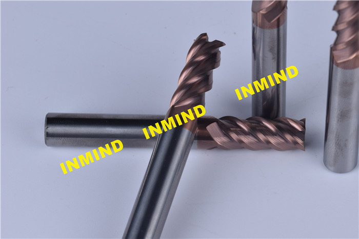 Square End Mill SiN Coating Cnc Router End Mills , Carbide Rod K55 Milling Machine Cutting Tools