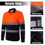 High Visibility Reflective Safety Caution Men Work Wear Construction Polo Shirts