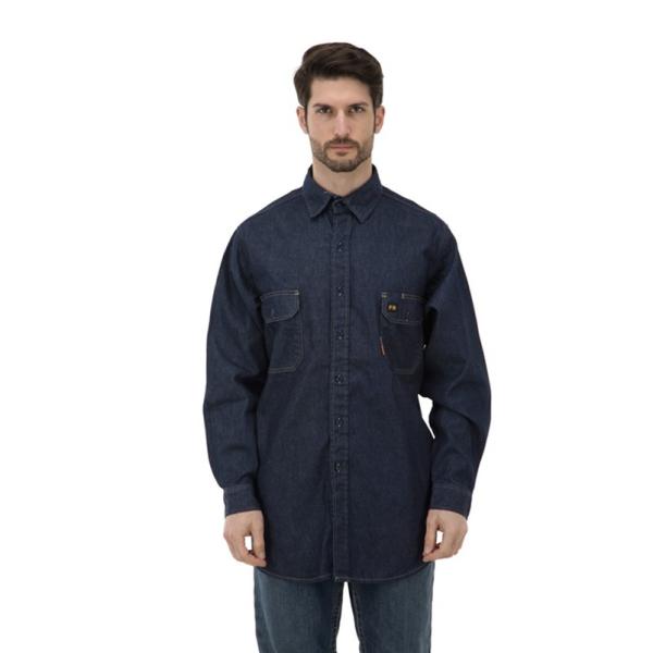 Buy cheap NFPA2112 Fire Retardant Cotton Denim Shirt Men'S FR Button Down Snap Shirt from wholesalers