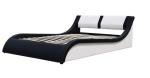 Faux Leather Upholstered Platform with Wood Slats Support, Black