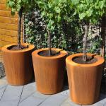 Buy cheap Outdoor Garden Metal Flower Pots Tapered Cylinder Corten Steel Conical Planters from wholesalers