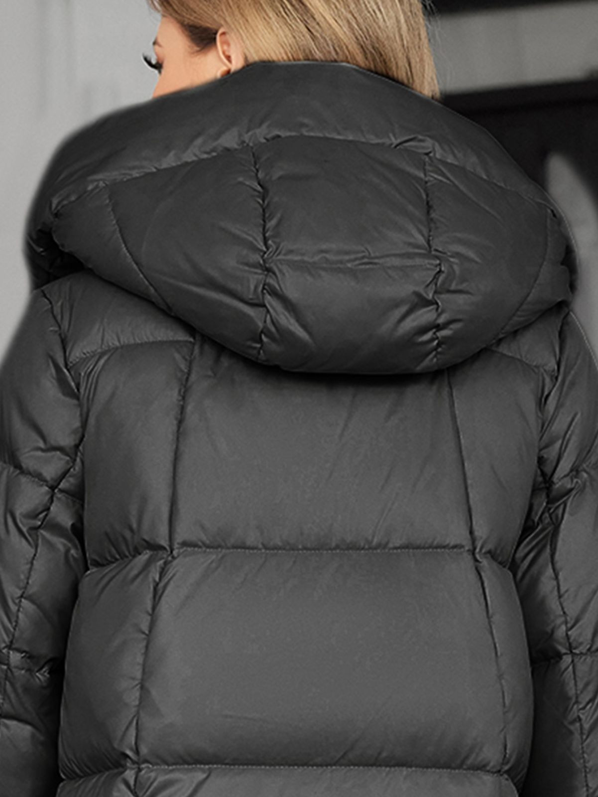 Detachable Lining Fashionable Thickened Down Jacket, long women coat,for cold winter, hooked, machine washable, regular fit for daily wear