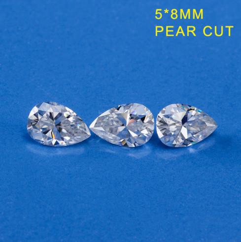 Buy cheap Genuine 0.9 Ct VVS1 DEF White Pear Cut Moissanite Loose diamonds 5x 8mm from wholesalers