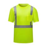 Ansi Class 3 Polo Shirt Work Hi Vis Lime Green Reflective T Shirts Men'S