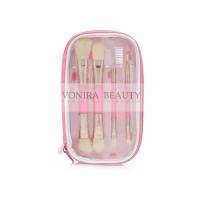 Buy cheap Synthetic Fiber Makeup Brush Gift Set Pink Stripe Zipper Case product