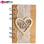 Happy Wedding Wooden Couple Notebook Laser Cut Your Logo