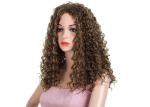 Natural Color Virgin Hair Full Lace Wigs African Black Small Roll Explosion Head