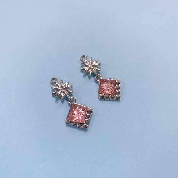 Buy cheap Fashion Gold Silver Square Rhinestone Bra Bow Pendant Charm from wholesalers