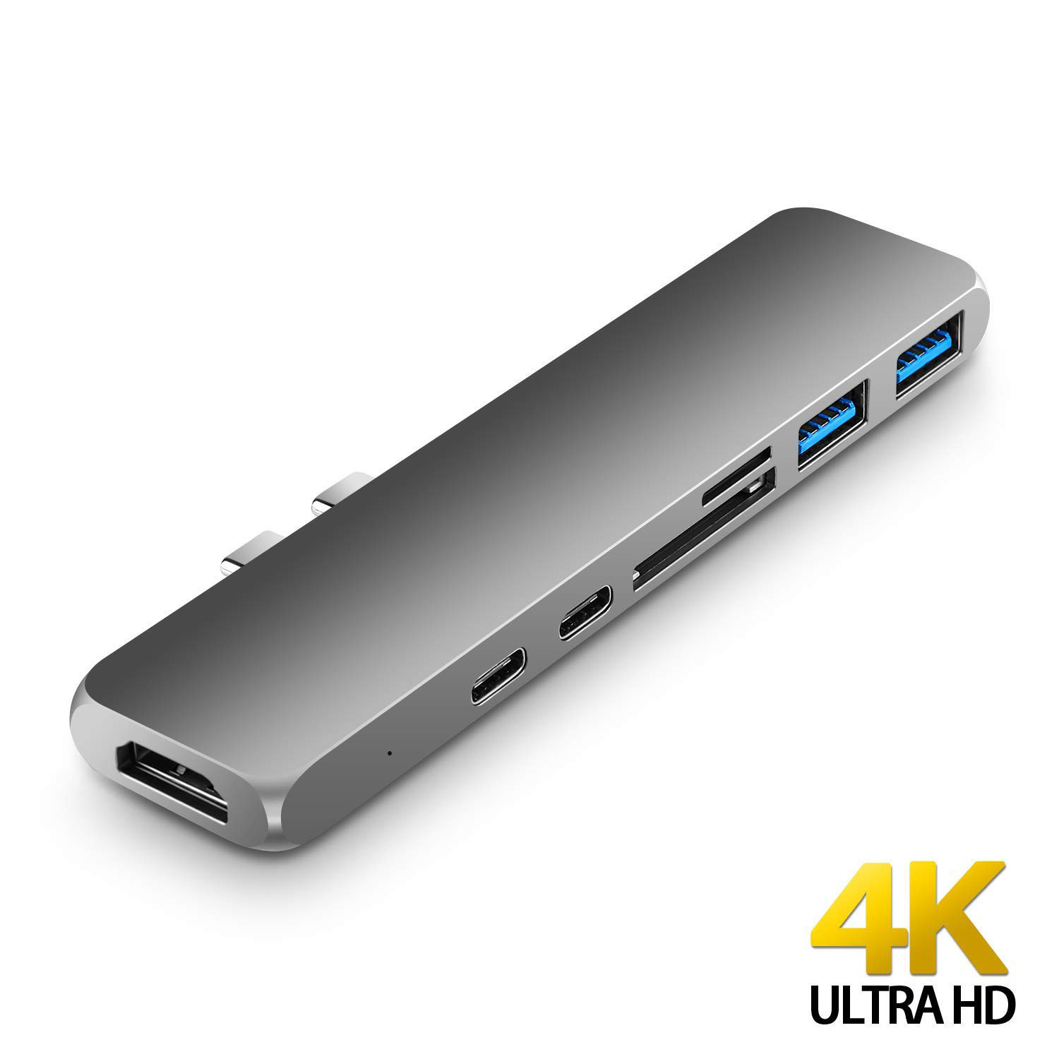 USB-C to Digital AV Portable Adapter with 40Gbps Thunderbolt 3,100W Power Delivery,4K ,2 USB 3.0,SD/Micro SD Card