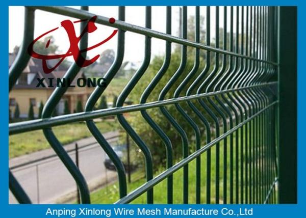 Buy cheap Green Vinyl Coated Welded Wire Mesh Fence Panels 3D Curved Wire Mesh Fence from wholesalers
