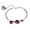 Buy cheap 925 Sterling Silver Synthetic Garnet Fox Charm Link Bracelets(B20180411084) from wholesalers