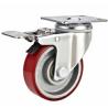 Buy cheap medium duty 4" screw PU cast iron core caster, 4" swivel red PU cast iron caster from wholesalers