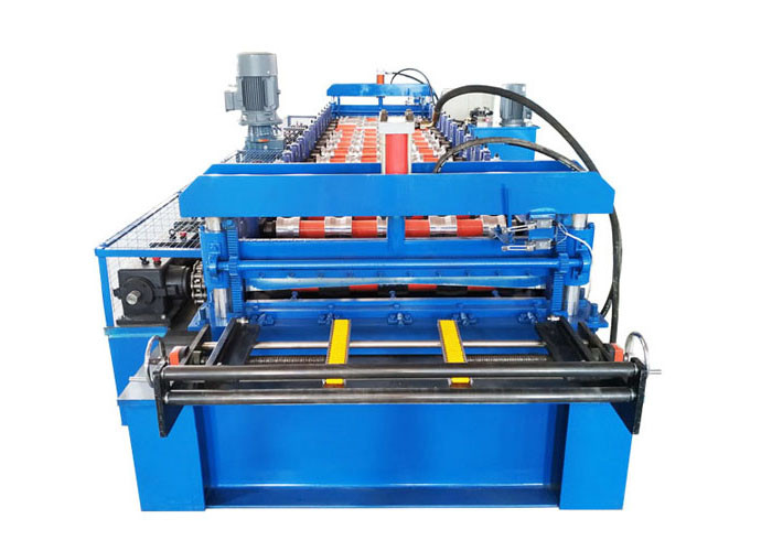 Blue Trapezoidal Sheet Roll Forming Machine , High Strength IBR Roll Forming Machine