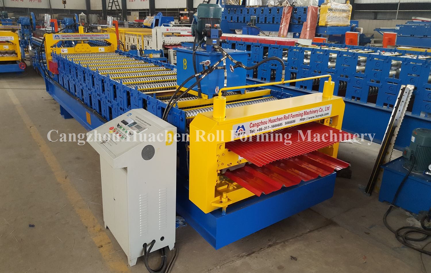 PLC Frequency Control Double Layer Roll Forming Machine , Roofing Sheet Roll Forming Lines Automatic