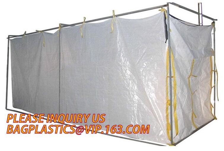 extra lagrge woven PE drawstring dumpster container liner for garbage truck,40 yard polyethylene woven drawstring dumpst