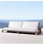 Natural Teak Wood Garden Sofa Set Outdoor Courtyard Long Coffee Table Furniture