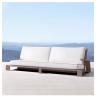 Buy cheap Natural Teak Wood Garden Sofa Set Outdoor Courtyard Long Coffee Table Furniture from wholesalers