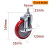 Buy cheap EDL Medium Duty 5inch 150kg Red TPU Threaded Caster by Swivel and Brake type 505S-86 from wholesalers
